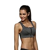 SUNVP Women's Seamless Yoga Sports Front Zipped Bra