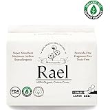 Rael Certified Organic Cotton Menstrual Large Pads - 1Pack/ 12 total - Ultra Thin Natural Sanitary Napkins With Wings (1 Pack)