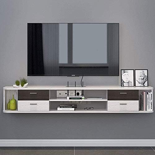 ウォールキャビネット テレビ台 収納棚 リビングルーム家具 壁掛け型メディアコンソールフローティングtvスタンドコンポーネントシェルフ 引き出し付きtv シェルフtvスタンドフローティングデスクストレー ケーブルボックス Dvdプレーヤー用ゲームコンソール A 142x23