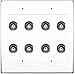 RiteAV 8 Port BNC Female/Female HD-SDI Jack Wall Plate - White