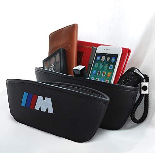 Fubai Auto Parts 2Pcs M Logo Carbon Fiber Car Seat Gap Filler Premium Seat Console Organizer for BMW, Car Pocket Organizer,Car Seat Side Drop Caddy Catcher (BMW M)