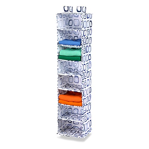 HoneyCanDo SFT01563 8Shelf Hanging Organizer, Blue/White Pricepulse