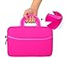 MoKo Fire HD 10 Inch Kids Tablet Sleeve Case Bag, [Shock-Proof] Zipper Handle Pouch Portable Neoprene Case Cover fits Fire HD 10 Plus 2021, Fire HD 10 Kids & Pro 2021 - Magenta