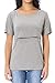 Smallshow 3 Pcs Maternity Nursing T-Shirt Modal Short Sleeve Nursing Tops Brown-Black-Grey,X-Large