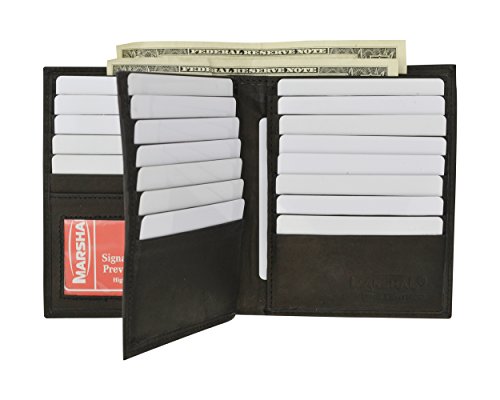 RFID Blocking Bifold Hipster Multi Credit Card ID Holder Wallet Leather (Black)