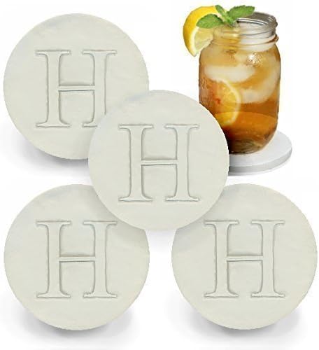 Drink Coaster set, Monogramed Letter H by McCarter Coasters (4pc)