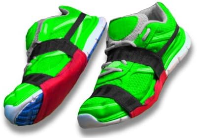 ZgliderzTM PLUS Carpet Gliders with 'stay-on heel strap'! RED - Size SMALL/MEDIUM (fits sizes 6-10)