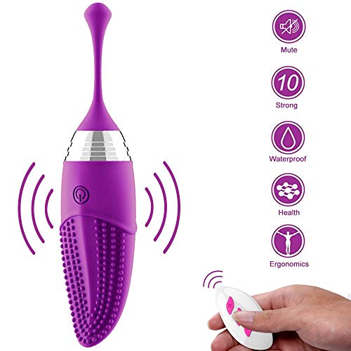 Tongue Clitoral Finger Vibrator with Wireless Remote Control -YTOY Silicone Love Egg Rechargeable Whisper G-Spot Dildo Stimulator 12 Vibration Modes Adult Oral Sex Toys for Women or Couples (Purple)