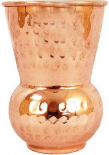 Crockery Wala And Company Handmade Pure Copper Glass Matki Shape 350 ml Each (1)