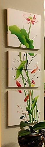 Orange and Green Lotus Wall Clock Print on Canvas Spa Zen Decor Kin By Nicola