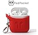 PodPocket Scoop AirPod Storage Case with Protective Translucent Silicone and Impact Protection Blazing Red