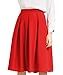 Yige Women's High Waist Flared Skirt Pleated Midi Skirt with Pocket