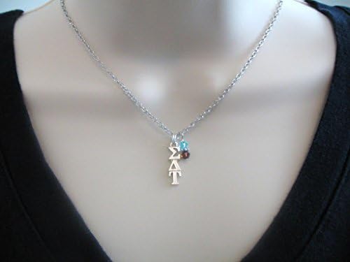 Sigma Delta Tau SDT Lavaliere Sorority Colors Necklace Café Au Lait Blue OFFICIALLY LICENSED PRODUCT