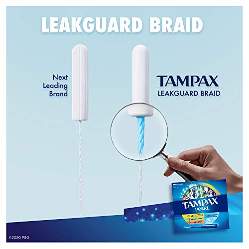 Tampax Pearl Tampons Multipack, Regular/Super/Super Plus Absorbency, With Leakguard Braid, Unscented, 34 Count x 3 Packs… - Image 3