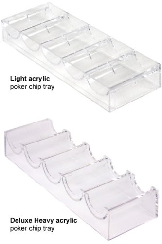 Acrylic Stackable 100-Chip Poker Chip Trays/Racks - Set of 10, Light Weight Acrylic