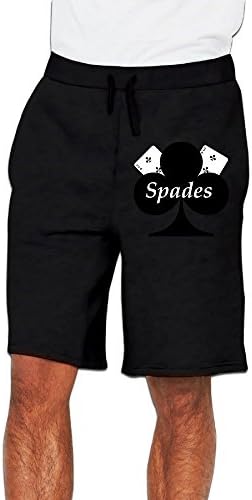 PLBFUY Spades Men's SweatShorts Pants Lycra With Pockets Black