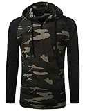 URBANCREWS Mens Hipster Hip Hop Raglan Pullover Hoodie w/ Kanga Pocket