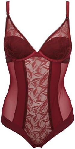 Rosie By Autograph Lace Body with Padded Bra Top Burgundy Shapewear All Sizes (38 C)