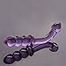 AKStore Crystal Glass Dildo Anal Beads Butt Plug G-spot Massager (Purple)