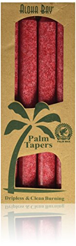 Aloha BayPalm Tapers Red, 4 Count