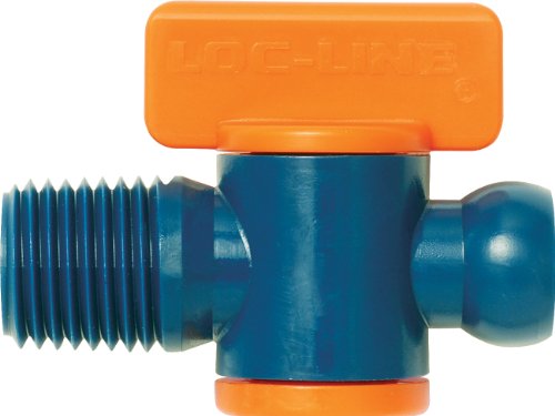 Loc-Line Coolant Hose Component, Acetal Copolymer, Valve, 1/4" Hose ID, 1/4" NPT Male, 100 PSI (Pack of 2)