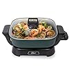 Uten Multi Function Electric Cooker Pan with Glass Lid , Integrated Kitchen Pot , Electric Hot Pot , Electric Barbecue Grill ,  Adjustable Temperature Control , Cool Touch Handles & Non-Stick