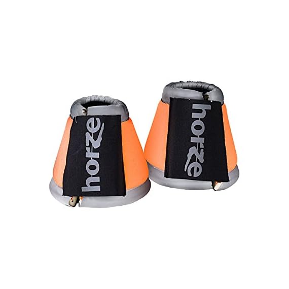 Horze-bZeen-Reflective-Protective-Bell-Boots-For-Adding-Safety-For-Nighttime-Riding-Orange-Full-And-Cob-Sizes