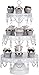 Amalfi Decor 3 Tier Dessert Cupcake Stand, Round Metal Pedestal Tray with Crystals, White