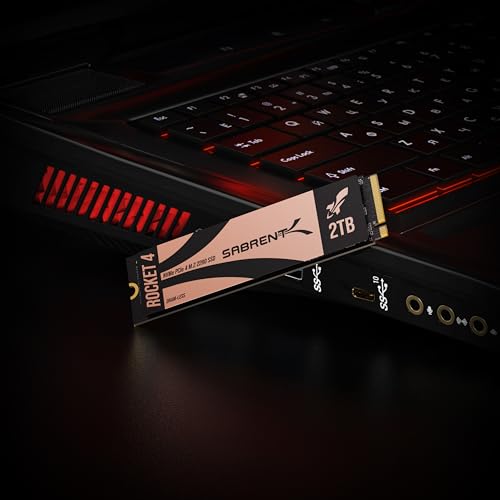 SABRENT Rocket 4 2TB NVMe SSD PCIe Gen4 M.2 2280 Internal Solid State Drive Up to 7450MB/s Read 6400MB/s Write for PS5 Desktop Laptop Gaming High-Speed Storage Low Heat (SB-RKT4L-2TB)