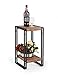 FIVEGIVEN Accent Side Table for Small Spaces End Table for Living Room/Bedroom, Modern Wood and Metal, Brown