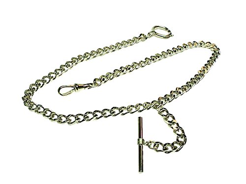 Old Father Time SILVER Single Albert Pocket Watch Chain-914W