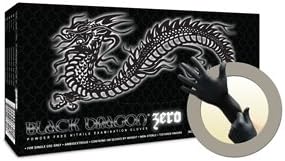 Microflex Black Dragon Zero Nitrile BD-1000-NPF Powder Free Medical Exam Gloves, Large (1000 Case, 10 Boxes)