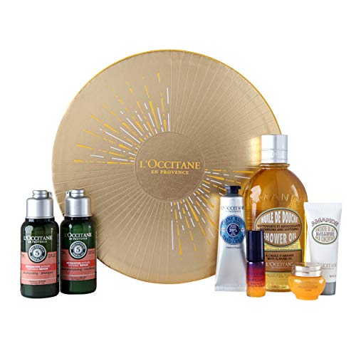L’Occitane Head-to-toe Beauty Favorites Kit Of Shower Oil, Shampoo, Conditioner, Lotion, Hand Cream, Face Serum and Moisturizer, 1 Count