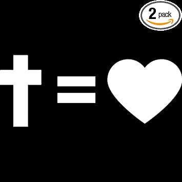 Amazon Com Nbfu Decals Christian The Cross Equals Love White