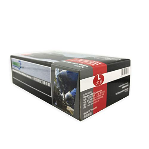 Disposable Black Nitrile Gloves 100Pcs per Box Powder Free Medical Exam Tattoo Piercing Gloves Medium - Thumbnail 3
