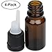 Aennon Essential Oil Bottles – 10 ml. Amber Glass Empty Bottle Set, for The Aroma Nebulizing Diffuser (4-Pack) + 12 Extra Washers Included