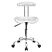 Flash Furniture Elliott Vibrant White and Chrome Swivel Task Office Chair with Tractor Seat