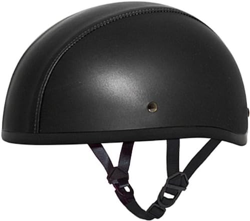 Daytona Leather Covered Beanie Skull Cap DOT Motorcycle Half Helmet [4X-Large]