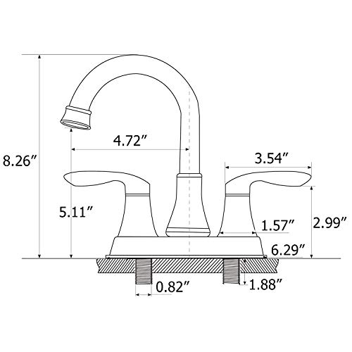 Friho Lead-Free Modern Commercial Two Handle Oil Rubbed Bronze Bathroom Faucet,Bathroom Vanity Sink Faucets with Drain Stopper and Water Hoses