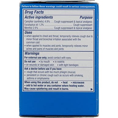 VICKS VAPORUB ORIGINAL COUGH SUPPRESSANT TOPICAL ANALGESIC OINTMENT 3.53 OZ, BEST USED FOR RELIEF FROM COLD SYMPTOMS, ACHES, AND PAINS