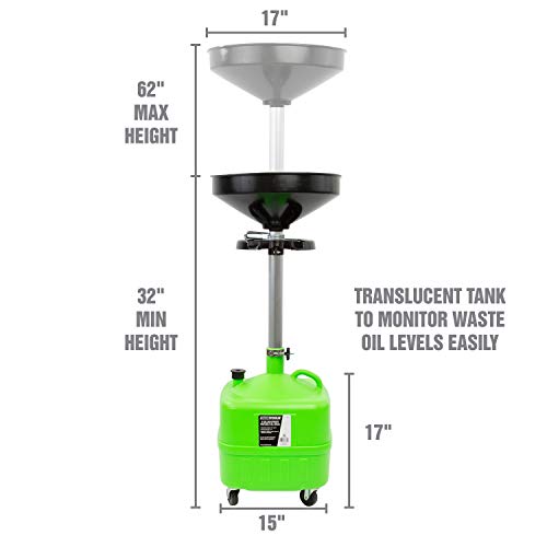 OEMTOOLS 87032 9 Gallon Upright Portable Oil Lift Drain with Oil Pan