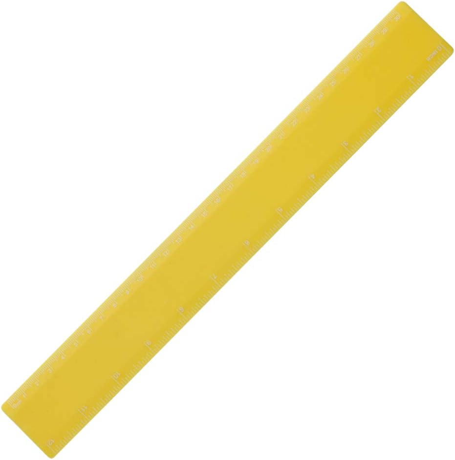 eBuyGB Shatterproof Plastic 12 Inch Measuring Ruler Tool, Yellow, 13342