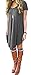 AmySoul Women's Dress Spring Long Sleeve Dress Summer Short Sleeve Dress Casual Irregular Dress Hem Loose Tunic T-Shirts Long Dresses (XX-Large, Short Sleeve Gray)