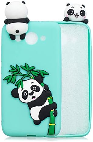 MZBaoLingMeiDongUS Huawei Y3 (2018) Case,Cute Cartoon Animal 3D Case Flexible TPU Silicone Shell [Shock Absorption ] Protective Silicone Rubber Case for Huawei Y3 2018 - Panda & Bamboo Blue