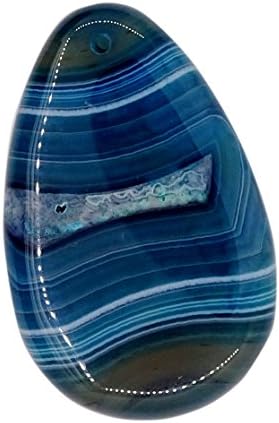 Druzy Geode Agate Pendants with Drilled Hole Set of 6 Assorted Colors By Natural Jewelry (Set of 2, Hole blue)