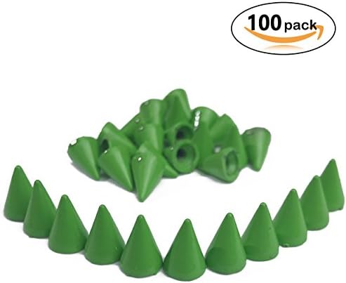 100pcs Colorful Cone Spikes Screwback Studs DIY Craft Cool Rivets Punk Stud Coincal 7x10mm 1/4"3/8" - Green