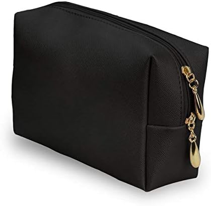 Cosmetic Bag, Makeup Bag Large Capacity Travel Luggage Pouch PU Toiletry Wash Bag Washable Makeup Organizer Durable Black(6.8" x 8.4" x 2.5")