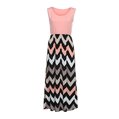 Striped Boho Long Dress,Clearance! AgrinTol Womens Summer Plus Size Striped Boho Long Dress (XXXL, Orange) - Thumbnail 3