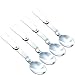 ROOS Portable and Folding Stainless Steel Spoon and Box with Key ring Pack of 4