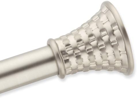 Elegant Home Fashion Woven Decorative Shower Curtain Rod, Brush Nickel